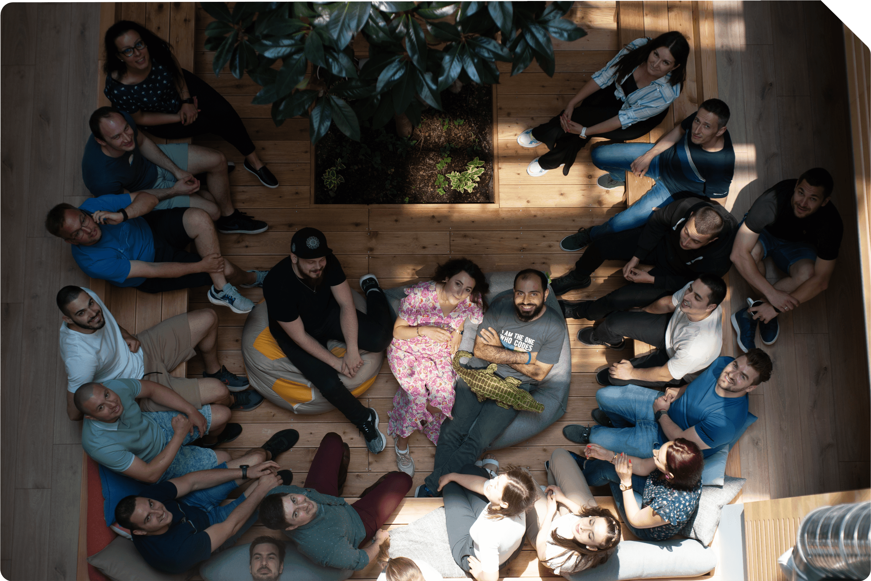 GoodMorning team overhead photo